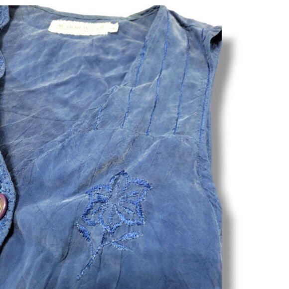 Vintage Action Wear USA Top Size Small Women's Vintage Top Vest Button Front Vtg - Picture 6 of 11